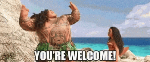Man and Woman on Beach Saying Youre Welcome