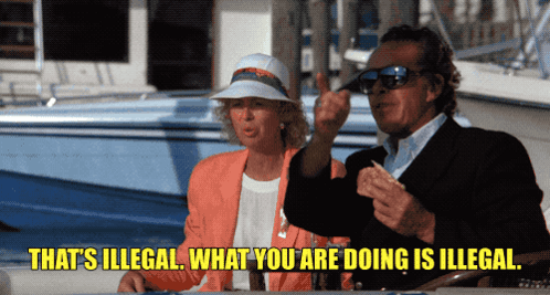 Man and Woman on Boat That's Illegal
