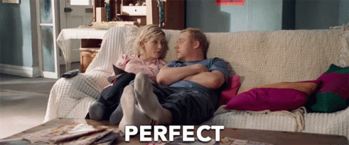Man and Woman on Couch Perfect
