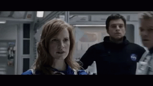 Man And Woman On Spaceship GIF
