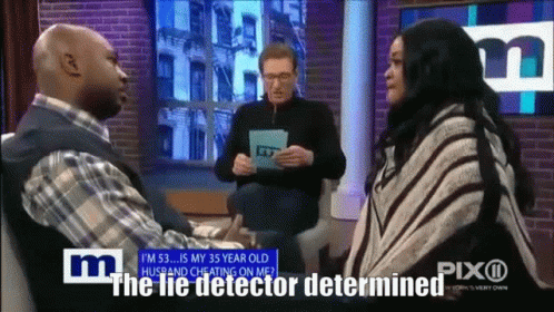Man and Woman on TV Lie Detector Show