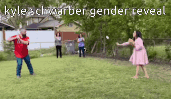 Man And Woman Playing Baseball GIF