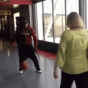 Man And Woman Playing Basketball GIF