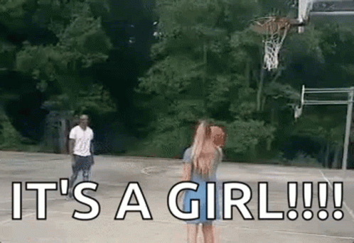 Man and Woman Playing Basketball It's a Girl!!!