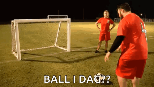 Man and Woman Playing Soccer Asking About Goal