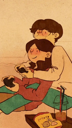 Man And Woman Playing Video Game GIF