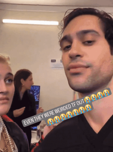 Man And Woman Posing Even They Were Weirded TF Out GIF