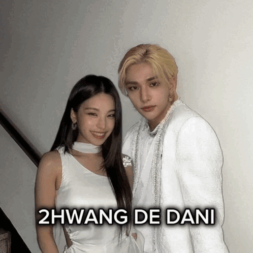 Man And Woman Posing With 2Hwang De Dani GIF
