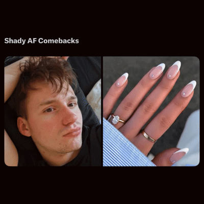 Man and Woman's Nails with Shady AF Comebacks