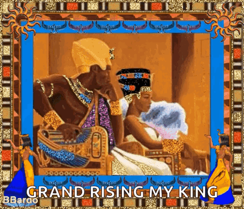 Man and Woman Saying Grand Rising My King