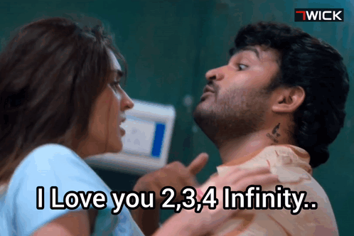 Man And Woman Saying I Love You 2,4 Infinity GIF