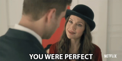 Man and Woman Saying You Were Perfect