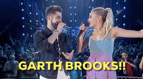 Man And Woman Singing Garth Brooks Crowd GIF