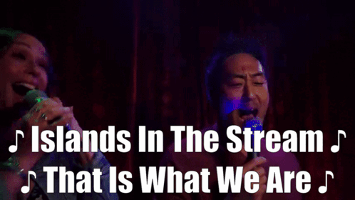 Man and Woman Singing Islands in the Stream