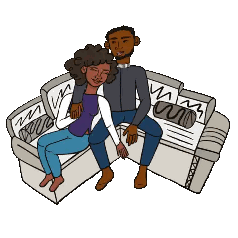 Man And Woman Sitting Couch