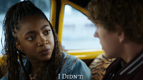 Man And Woman Sitting In Car Woman Says I Didn't GIF