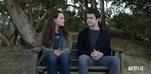 Man And Woman Sitting On Bench Netflix GIF