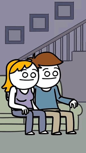 Man and Woman Sitting on Couch