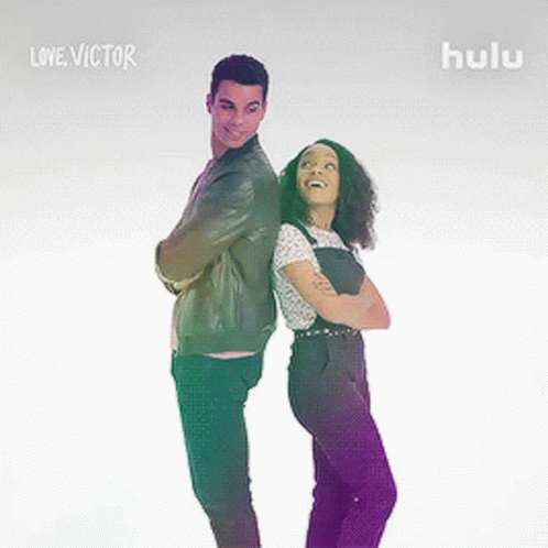 Man and Woman Standing Back to Back