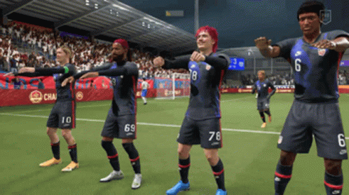 Man And Woman Standing In Stadium GIF
