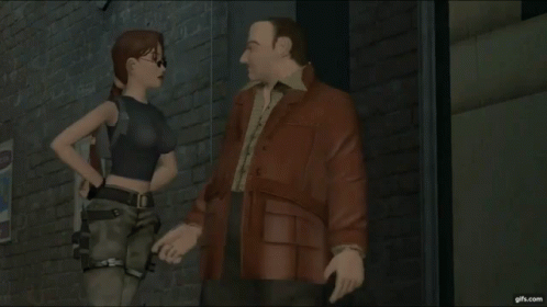 Man and Woman Standing in Video Game Scene