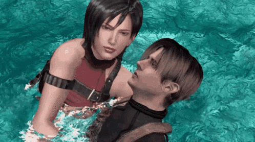 Man and Woman Standing in Water
