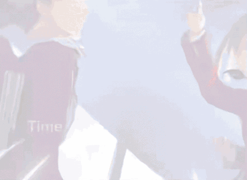 Man And Woman Standing Next To Each Other Saying Time GIF