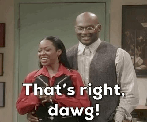 Man And Woman Standing Saying That's Right Dawg GIF