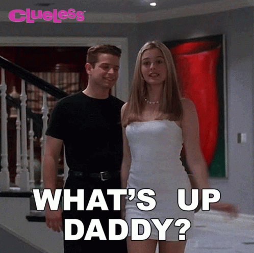 Man And Woman Standing What's Up Daddy GIF