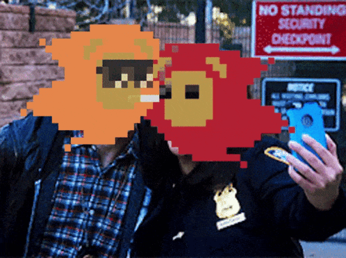 Man and Woman Taking Selfie at No Standing Security Checkpoint