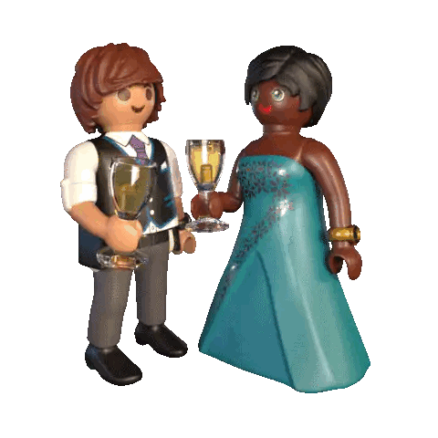 Man and Woman Toasting with Champagne