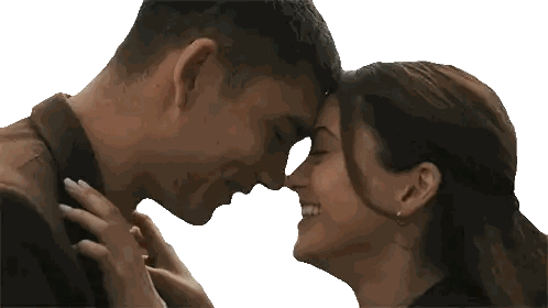 Man and Woman Touching Noses Smiling