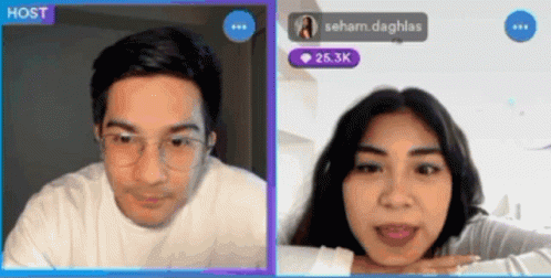 Man and Woman Video Call with Host
