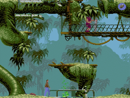 Man And Woman Walking Bridge In Video Game GIF