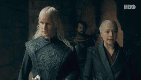Man And Woman Walking With HBO Logo GIF
