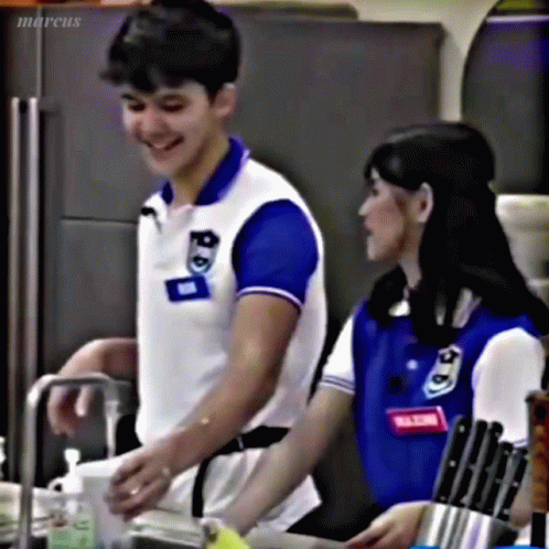 Man And Woman Washing Dishes Together GIF