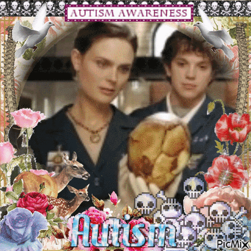 Man and Woman with Autism in Blue
