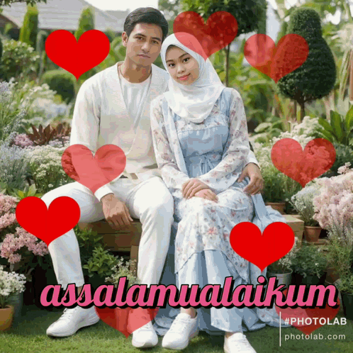Man and Woman with Hearts Assalamualaikum