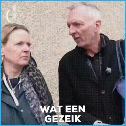 Man and Woman with wat een gezik