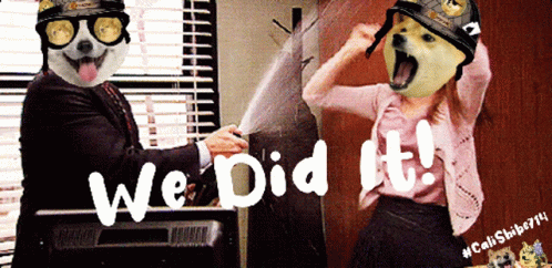 Man And Woman With We Did It GIF