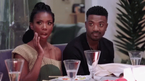 Man And Woman With Wine Glasses And Plates GIF
