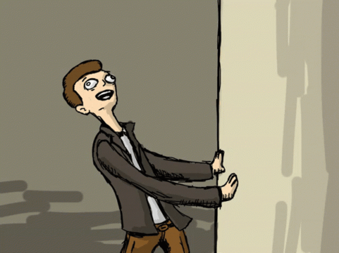 Man Animation Banging Head On Wall GIF
