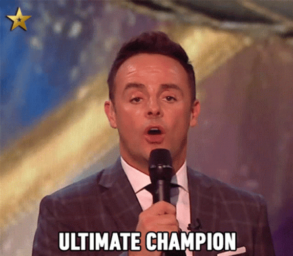 Man Announces Ultimate Champion GIF