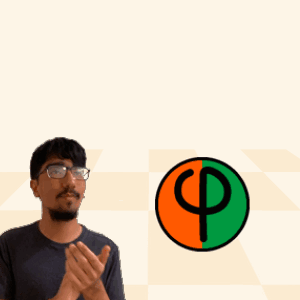 Man Applauds in Front of Fireball Fibonacci Sign