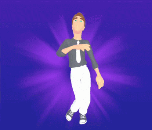 Man Arms Outstretched Purple Background GIF