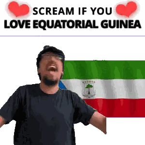 Man Arms Outstretched Scream If You Love Equatorial Guinea