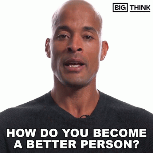 Man Asking How Do You Become A Better Person Think Logo GIF