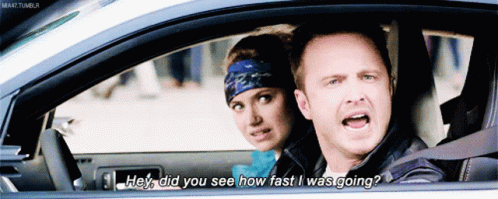 Man Asking Woman How Fast She Was Going GIF