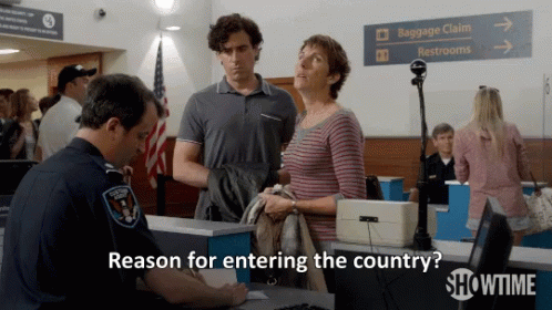 Man Asking Woman Why She Entering Country