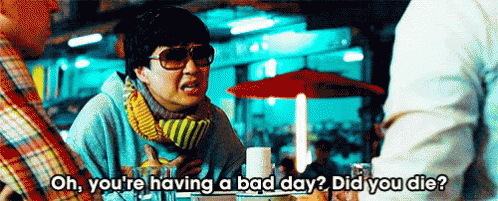 Man Asking Woman With Sunglasses Bad Day Did You Die GIF